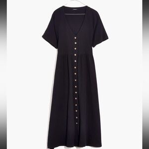 Madewell Lightspun Button-Front Midi Dress